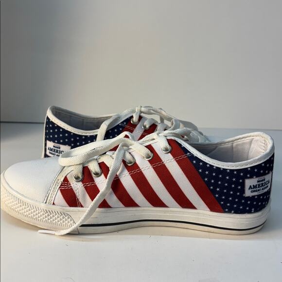 Make America Great Again Unisex Red/White Striped Sneakers  39UK US W/8.5 M/7 - Picture 5 of 9
